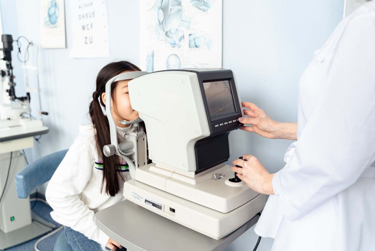 Girl having an eye examination