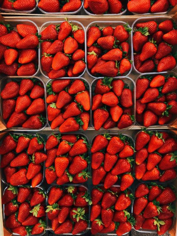 Punnets of strawberries